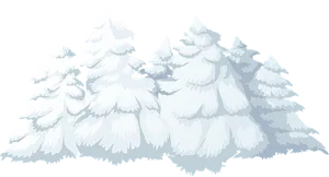 Snowy Pine Trees Vector Illustration PNG image