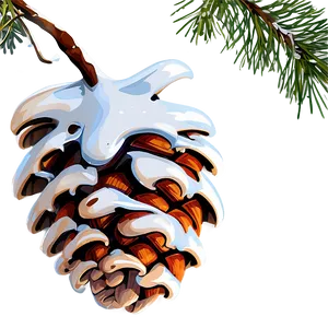 Snowy Pinecone Clipart Png 06132024 PNG image