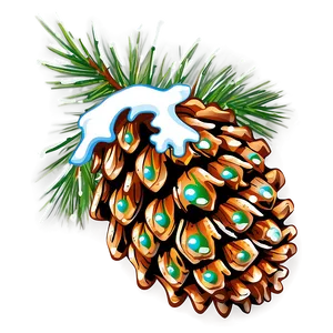 Snowy Pinecone Clipart Png Lsq20 PNG image