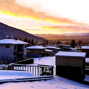 Snowy Rooftops At Sunrise Png 04292024 PNG image