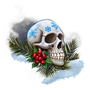 Snowy Skull Decoration PNG A PNG