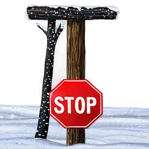 Snowy Stop Sign Png Gwq80 PNG image