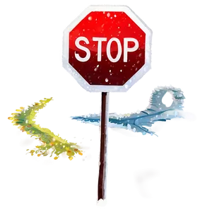 Snowy Stop Sign Png Ivl PNG image