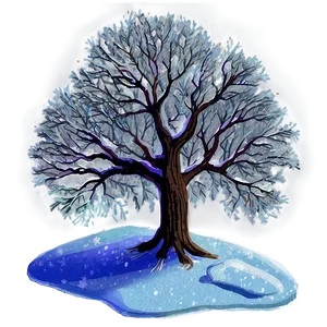 Snowy Tree At Night PNG Hwh PNG