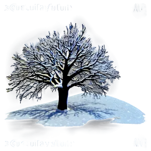 Snowy Tree In Field PNG Dtj PNG