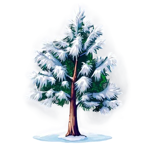 Snowy Tree In Forest Png Gqi PNG image