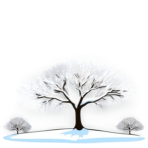 Snowy Tree In Landscape PNG 2 PNG