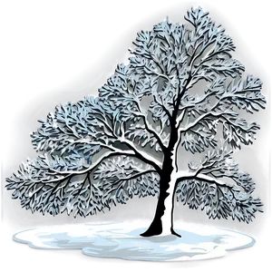 Snowy Tree In Landscape PNG Jwx PNG