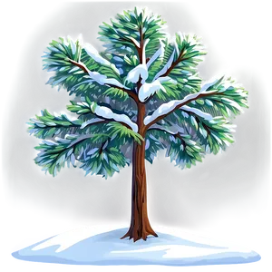 Snowy Tree In Meadow PNG Brr24 PNG