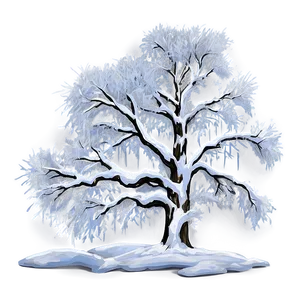 Snowy Tree In Mist PNG Trd PNG