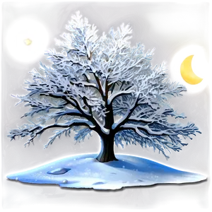 Snowy Tree In Moonlight PNG 76 PNG