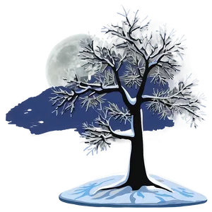 Snowy Tree In Moonlight PNG Ocs78 PNG