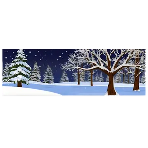 Snowy Tree Night PNG 06272024