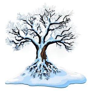 Snowy Tree On Hill PNG 84 PNG