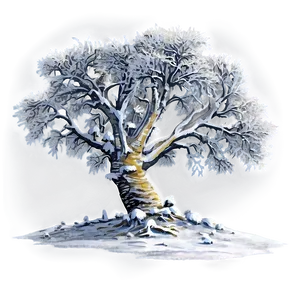 Snowy Tree On Mountain PNG 56