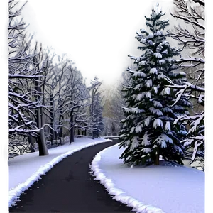 Snowy Tree Path PNG She75 PNG