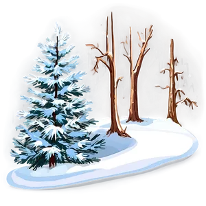 Snowy Tree Pathway PNG Ihd