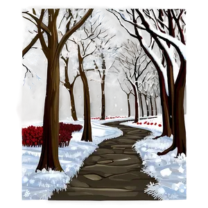 Snowy Tree Pathway PNG Qjx10 PNG