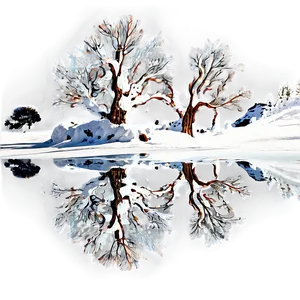 Snowy Tree Reflection PNG 06212024 PNG