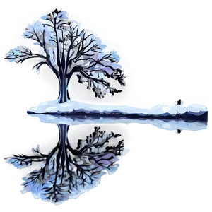 Snowy Tree Reflection PNG 72 PNG
