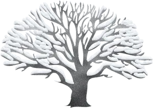 Snowy Tree Silhouette Artwork