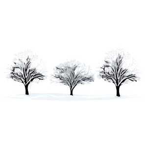 Snowy Tree Silhouettes PNG 06292024