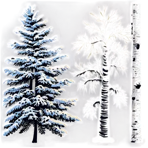 Snowy Tree Silhouettes PNG 06292024