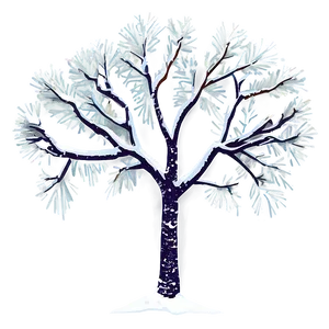 Snowy Tree Silhouettes PNG 28