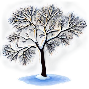 Snowy Tree Sunset PNG 06272024