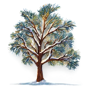 Snowy Tree Sunset PNG Dsr PNG