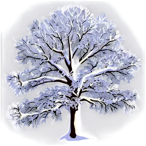 Snowy Tree Sunset PNG Qkq