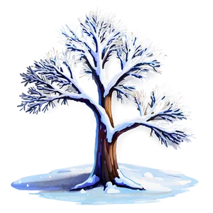 Snowy Tree Twilight Png 06212024 PNG image