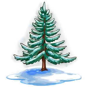 Snowy Tree Under Starry Sky PNG Pti72 PNG