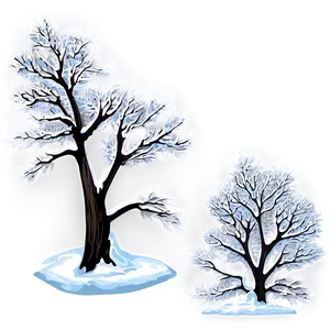 Snowy Tree Winter Scene PNG 06212024 PNG