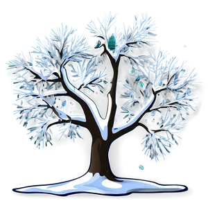 Snowy Tree With Birds PNG 10 PNG