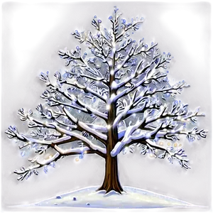 Snowy Tree With Lights PNG 43