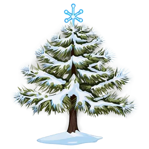 Snowy Tree With Snowflakes PNG 32