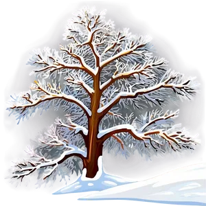 Snowy Tree With Sunray PNG Tjn9 PNG