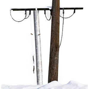 Snowy Utility Line Pole PNG 24 PNG
