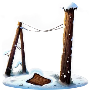 Snowy Utility Line Pole PNG 63 PNG
