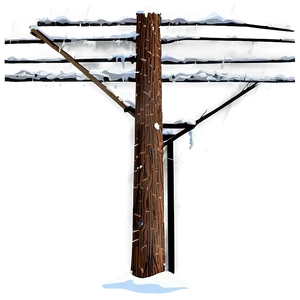 Snowy Utility Line Pole PNG Wgh36 PNG