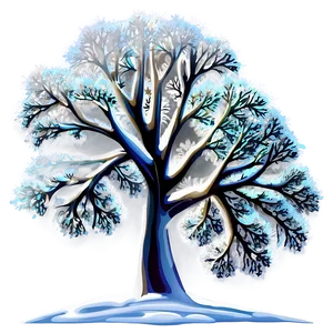 Snowy White Tree Graphic PNG Ilp