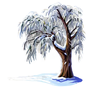 Snowy Willow Tree PNG 34