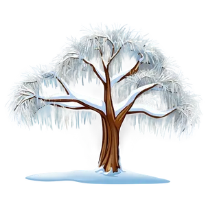 Snowy Willow Tree PNG Ppb45