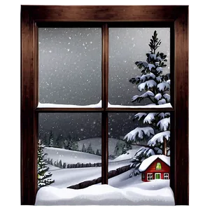 Snowy Window Christmas Scene PNG 92 PNG