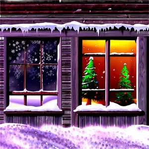 Snowy Window Christmas Scene PNG Esf PNG