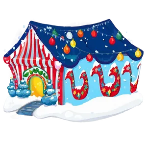 Snowy Winter Carnival Tent PNG 06282024