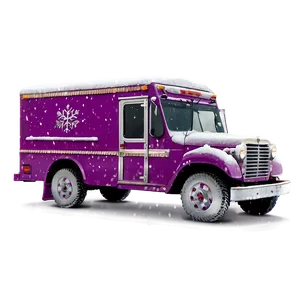 Snowy Winter Mail Truck PNG 06282024