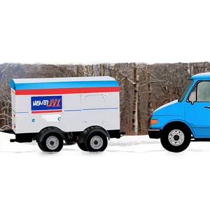 Snowy Winter Mail Truck PNG Wlx26 PNG