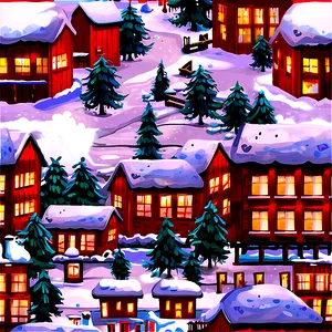 Snowy Winter Town Png 24 PNG image